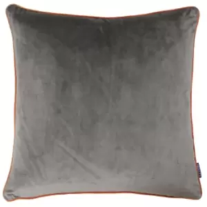 Image of Meridian Velvet Cushion Mocha/Pumpkin