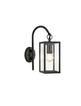 Image of Downward Wall Lamp, 1 x E27, IP54, Graphite Black