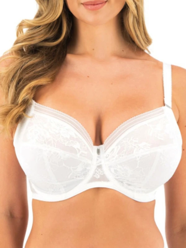 Image of Fantasie Womens Fusion Lace Side Support Bra in White Size: 30D White Female 30D