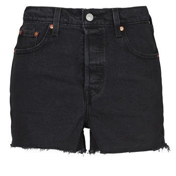 Image of Levis RIBCAGE SHORT womens Shorts in Black - Sizes US 29,US 30,US 26,US 24,US 31