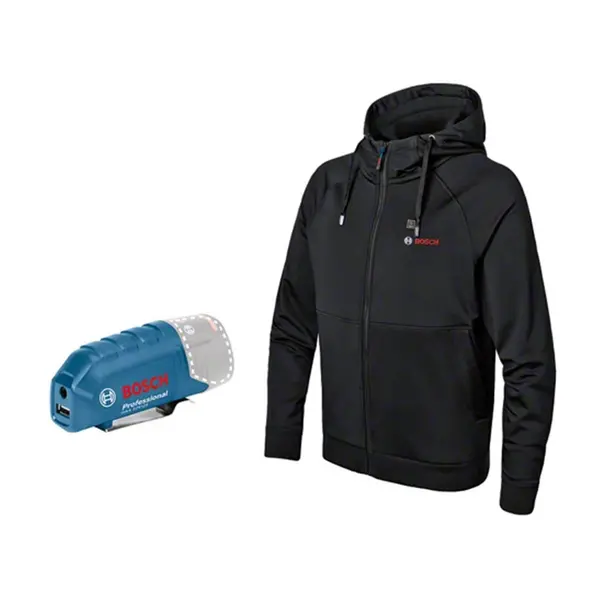 Image of Bosch GHH 12-18V Battery Heated Hoodie Black M