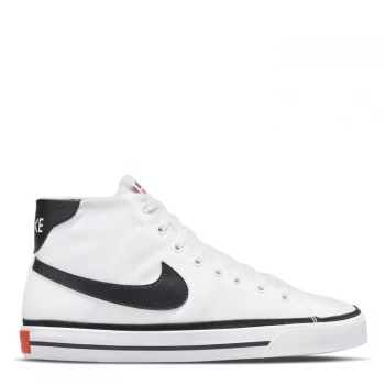 Image of Nike Court Legacy Mid Canvas Mens Shoe - White/Black