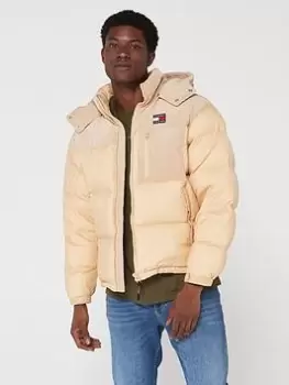 Image of Tommy Jeans Corduroy Mix Alaska Padded Jacket - Beige, Beige Size M Men
