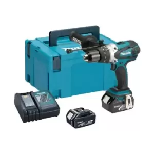 Image of Makita - DHP458RMJ LXT 18v Combi Hammer Drill + 2 x 4.0ah Batts + Makpac