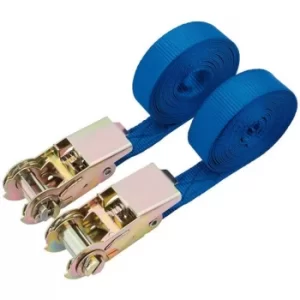 Image of Draper Ratcheting Tie Down Straps, 4.5m x 25mm, 400kg (2 Piece)