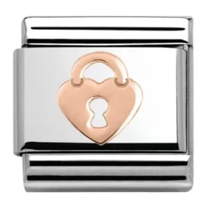 Image of Nomination CLASSIC Rose Gold Plates Heart Lock Charm 430104/15