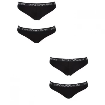 Image of Emporio Armani 2 Pack Brazil Briefs Black Size L Women
