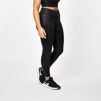 Image of USA Pro X Courtney Black Sports Warrior Leggings - Animal WetPrint