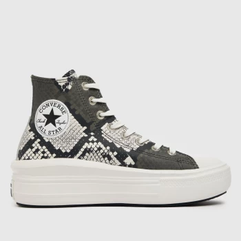 Image of Converse Black & White Authentic Glam Move Hi Trainers