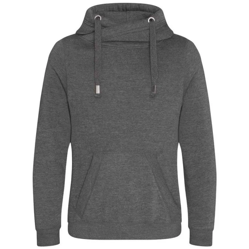 Image of AWDis AWDis Men Cross Neck Hoodie in Charcoal Size: Small Charcoal S Male 5063425962556
