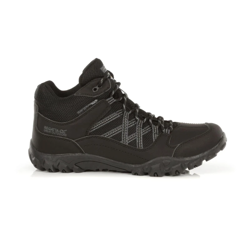 Image of Regatta Mens Edgepoint Hydropel Mid Height Walking Boots UK Size 9 (EU 43) Black/Granit RMF622-9V8-9