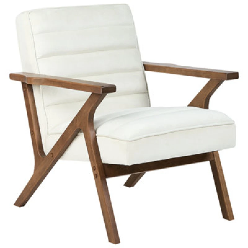 Image of Beliani Velvet Armchair White Kisa