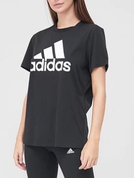 Image of Adidas Big Logo Boyfriend T-Shirt - Black