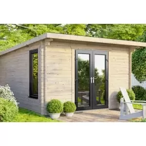 Image of Power Sheds 12 x 14ft Central Doors Pent Log Cabin