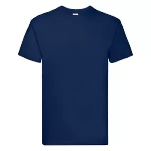 Image of Fruit Of The Loom Mens Super Premium Short Sleeve Crew Neck T-Shirt (M) (Navy)