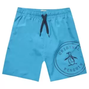 Image of Original Penguin Logo Swimshorts Junior Boys - Blue
