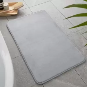 Image of Catherine Lansfield Anti-Bacterial Memory Foam Bath Mat, Silver