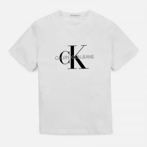 Image of Calvin Klein Monogram Logo T-Shirt - Bright White - 16-17 Years