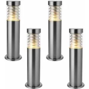 Image of Loops - 4 pack Outdoor IP44 Bollard Light Marine Grade Steel Lamp Post Garden Patio