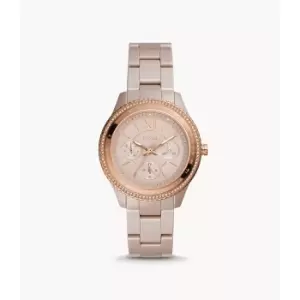 Image of Fossil Womens Stella Multifunction Caramel Ceramic Watch - Brown
