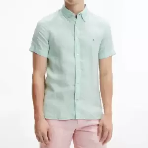 Image of Tommy Hilfiger Mens Pigment Dyed Li Sf Shirt S/S - Ligh Green - XL