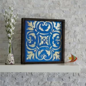 Image of KZM618 Brown Blue Yellow Decorative Framed MDF Painting