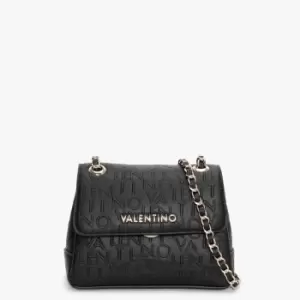Image of Valentino Bags Womens Relax Logo Embossed Bag In Nero