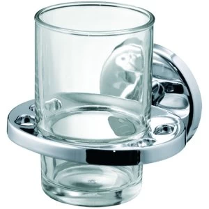 Image of Wickes Boston Chrome Toothbrush Holder and Tumbler