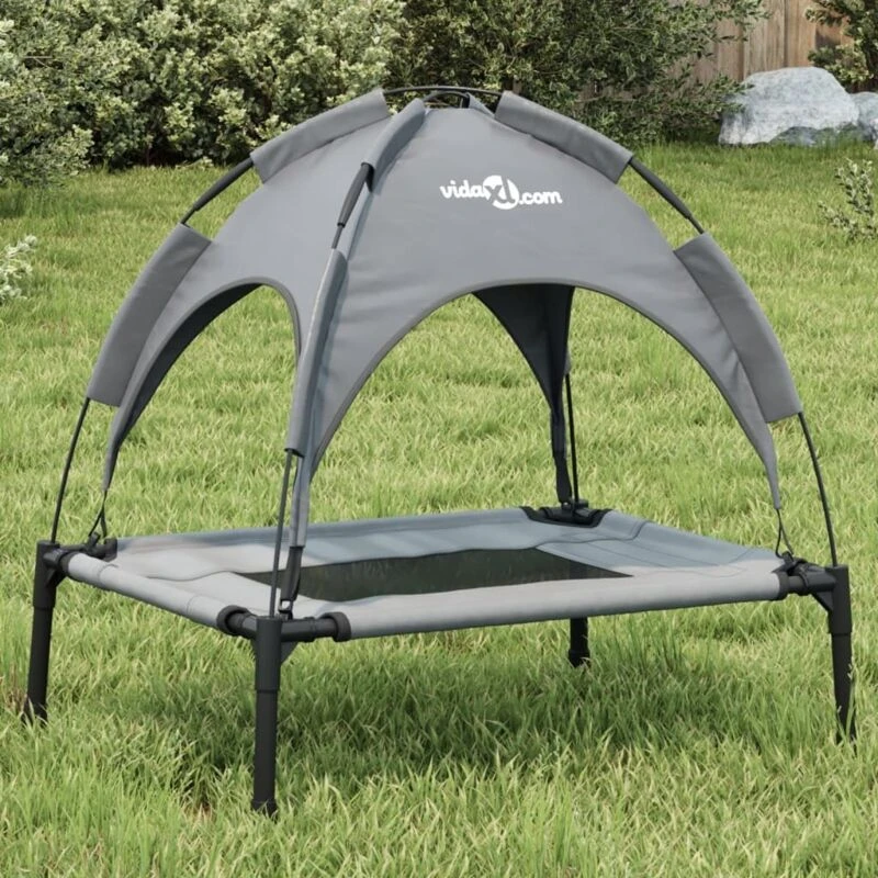 Image of VIDAXL Vidaxl - Dog Bed with Canopy Anthracite Oxford Fabric and Steel 172592