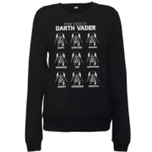 Image of Star Wars Many Faces Of Darth Vader Womens Sweatshirt - Black - S