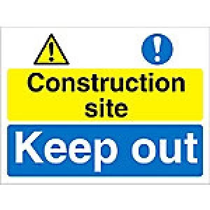 Image of Site Sign Construction Site Fluted Board 45 x 60 cm
