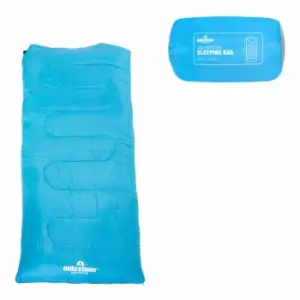 Image of Milestone Camping Single Envelope Sleeping Bag With 2 Season Insulation - Blue