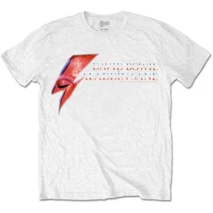 Image of David Bowie - Aladdin Sane Eye Flash Unisex Large T-Shirt - White