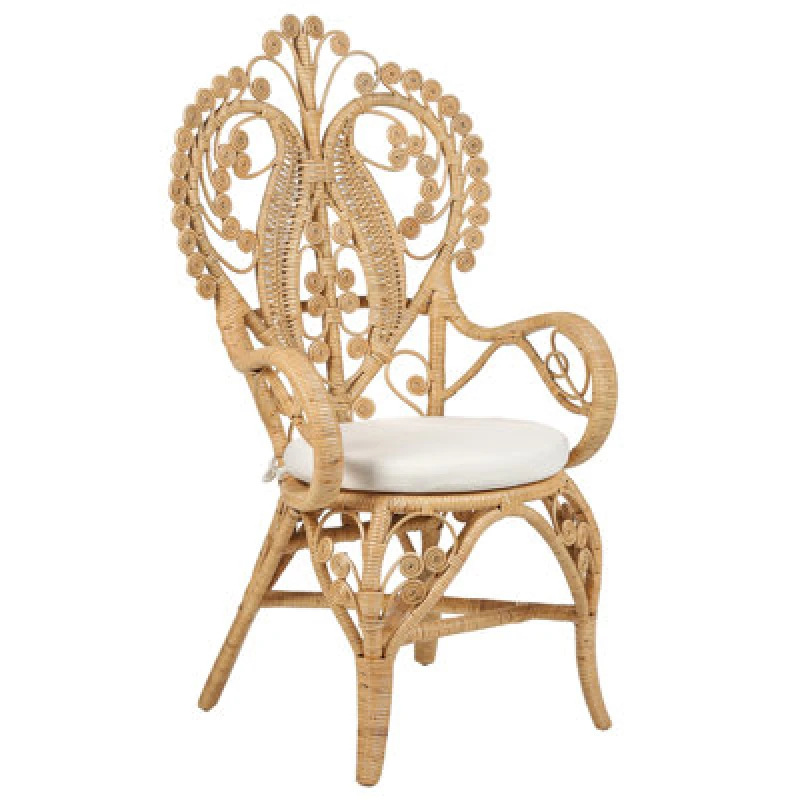 Image of Beliani Peacock Chair Carrara Rattan Natural