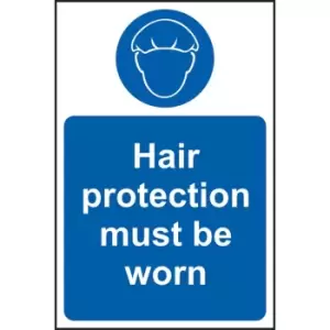 Image of Hair Protection Must Be Worn Sign - RPVC (200 x 300mm)