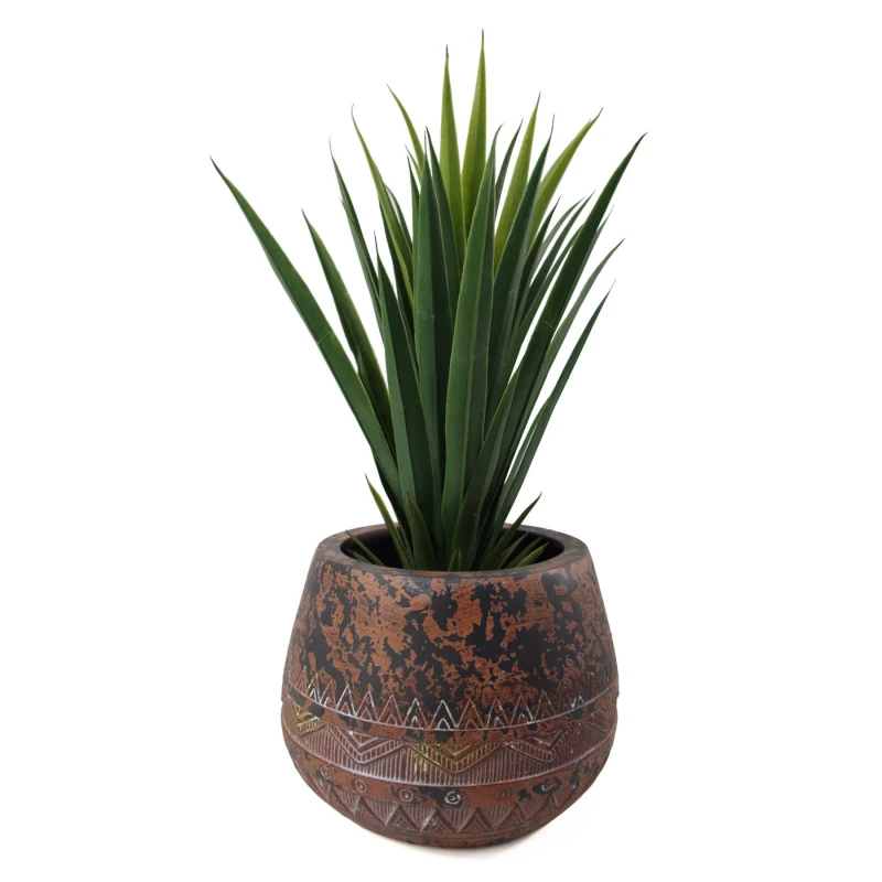 Image of Leaf Large Composite Planter Brown / Black Dark Brown