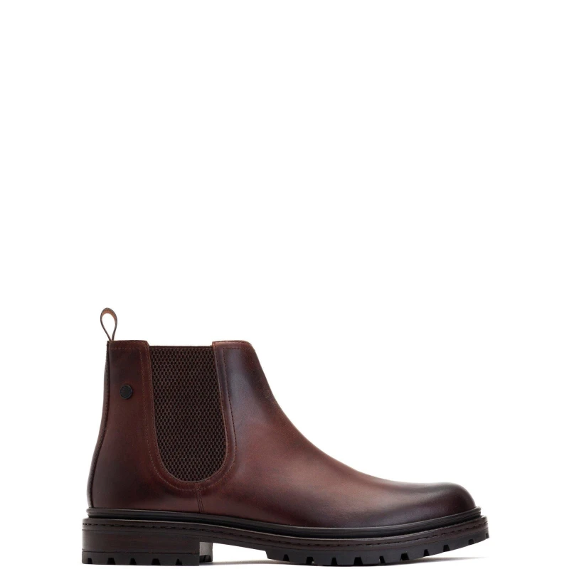Image of Base London Mens Walsh Leather Chelsea Boots UK Size 7 (EU 41) BROWN BAS381-BROWN-7