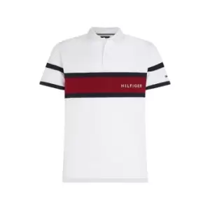 Image of Tommy Hilfiger Colourblock Placement Reg Polo - White