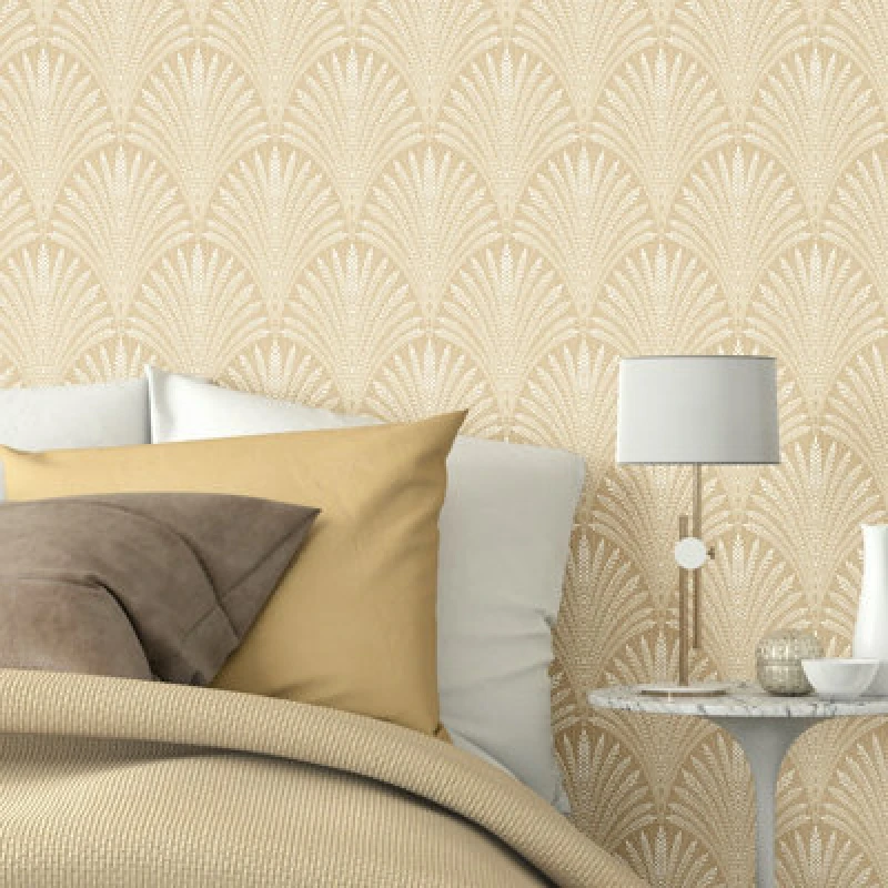 Image of Hoopla Walls Gold Leaf Fan Gold Smooth Matt Wallpaper