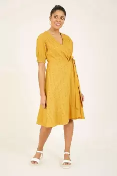 Image of Broderie Anglaise Cotton 'Rhea' Wrap Dress