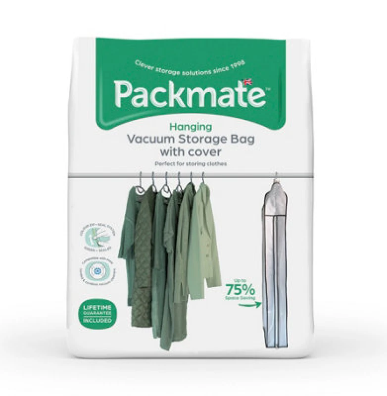 Image of Suit / Jacket Size (120X70Cm) Hanging Vacuum Storage Bag With Cover By Packmate