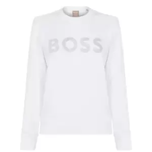 Image of Boss Diamante Logo Sweatshirt - White