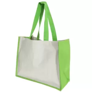 Image of Westford Mill Printers Jute Cot Shopper Bag (21 Litres) (One Size) (Apple Green)