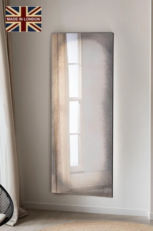 Image of Yearn Mirrors Yearn Mirrors Lambeth Full Length Antiqued Mirror in Black One Size Unisex 0716053062703