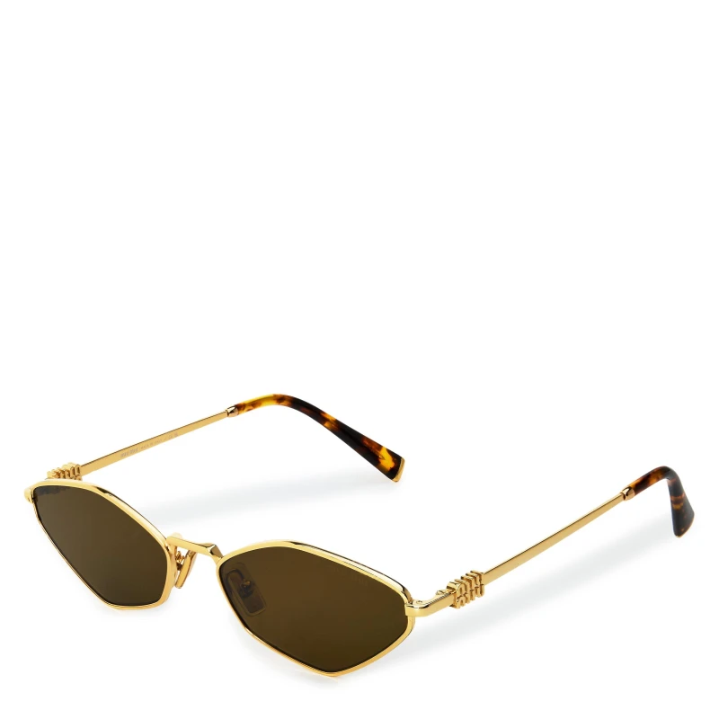 Image of Miu Miu Miu Sun 0MU 56ZS Ld63 Gold/Brown female One Size