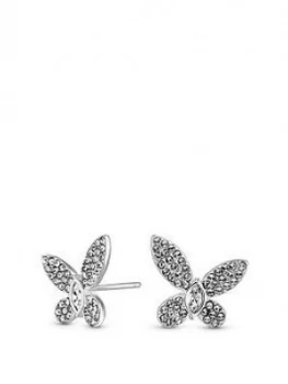 Image of Simply Silver Sterling Silver 925 Swarovski Butterfly Earrings