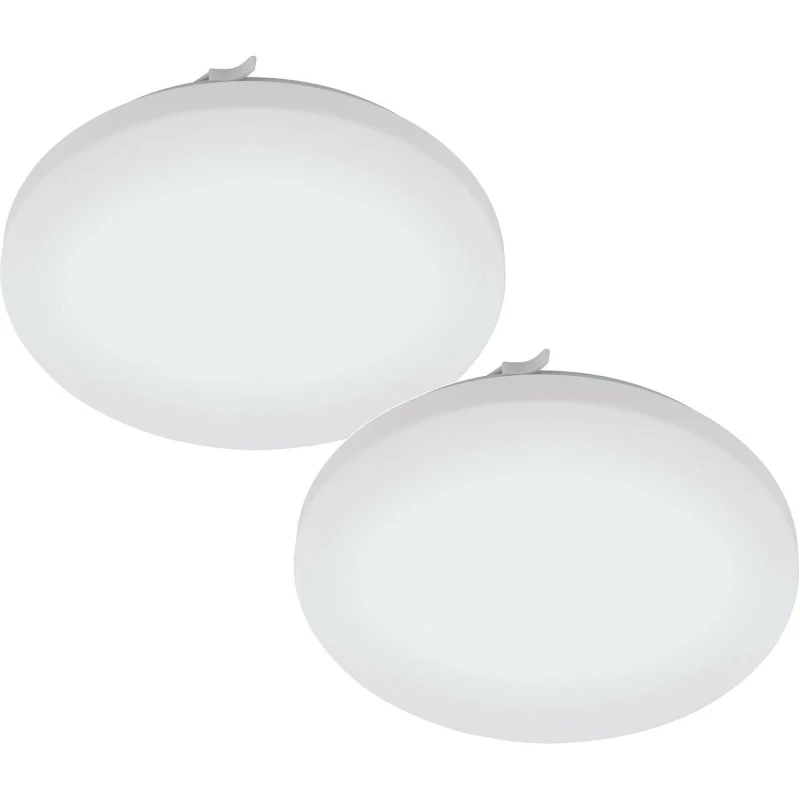 Image of Loops 2 PACK Wall Flush Ceiling Light Colour White Shade White Plastic LED 17.3W Incl White