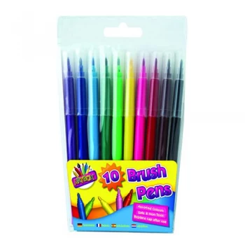 Image of Artbox 10 Quality Brush Fibre Pens Pack of 12 1093