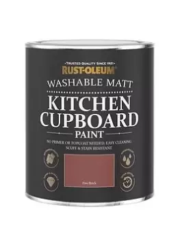 Image of Rust-Oleum Washable Matt Finish Kitchen Cupboard Paint - Fire Brick