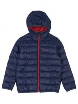 Image of Barbour Boys Trawl Hooded Padded Jacket - Navy